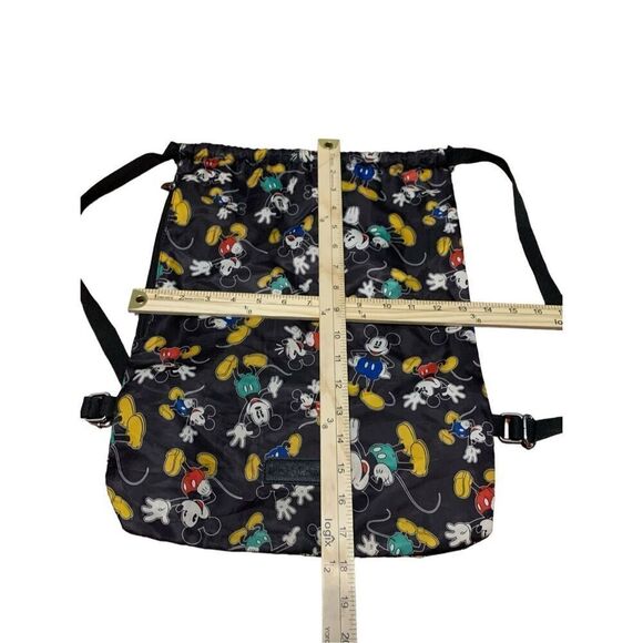 Beautiful Disneyland Resort Black All Over Print Mickey Mouse Drawstring Backpac - Picture 8 of 8